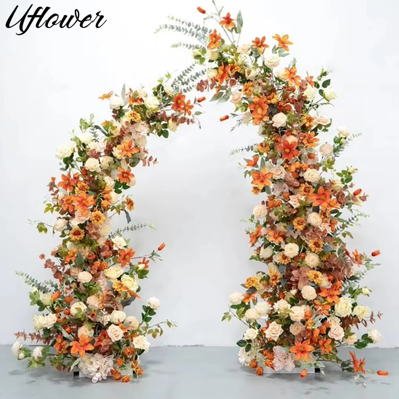 Uflower Custom Orange Rose Chrysanthemum Corner Arch Wedding Decoration Artificial Flower Props Fake Flower Row Background Wall
Uflower Custom Orange Rose Chrysanthemum Corner Arch Wedding Decoration Artificial Flower Props Fake Flower Row Background Wall