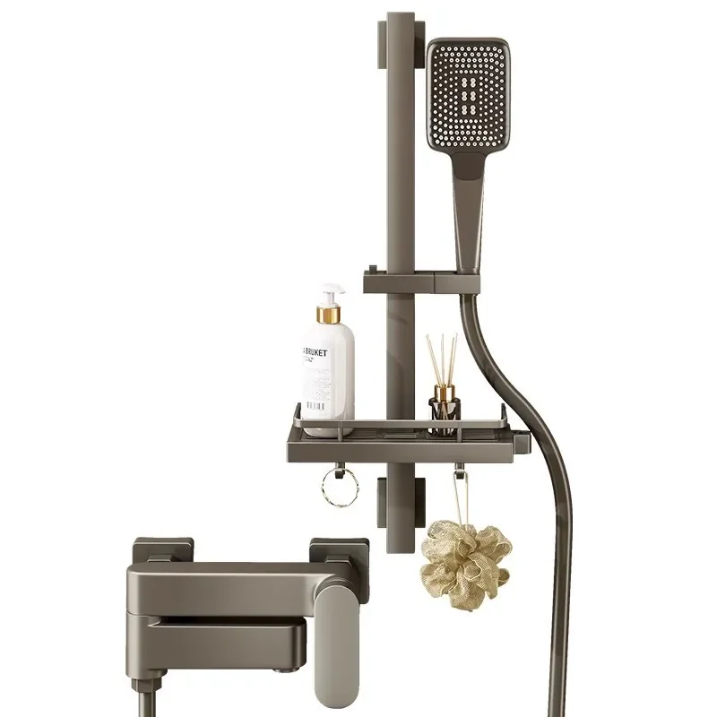 Gun ash shower shower set, faucet mixing valve, household bathroom full copper
Gun ash shower shower set, faucet mixing valve, household bathroom full copper