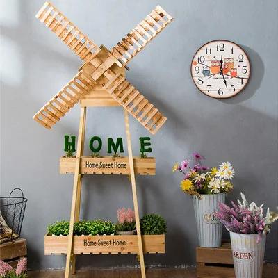 Wooden Windmill Flower Stand Shelf Home Creative Decoration Clothing Store Window Soft Decoration Ornament Floor Flower Stand
Wooden Windmill Flower Stand Shelf Home Creative Decoration Clothing Store Window Soft Decoration Ornament Floor Flower Stand