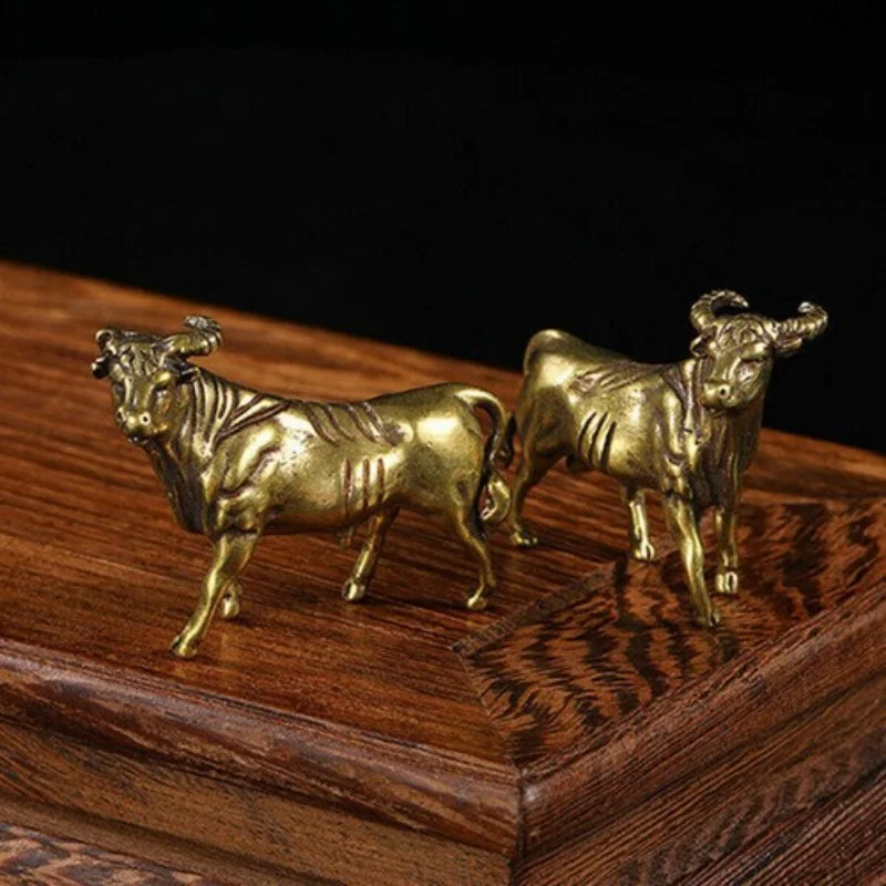 House Ornament Animal Figurines 2Pcs Brass Cattle Figurines Small Bull Statue
House Ornament Animal Figurines 2Pcs Brass Cattle Figurines Small Bull Statue