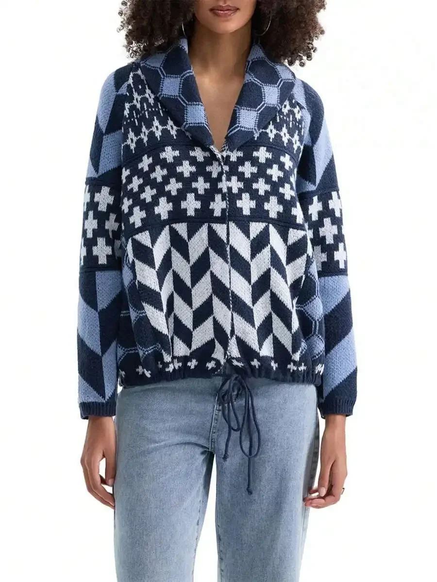 Boho Women Spring Knit Cardigan Contrast Pattern Shawl Collar Dolman Sleeve Button Front Loose Sweater Streetwear
Boho Women Spring Knit Cardigan Contrast Pattern Shawl Collar Dolman Sleeve Button Front Loose Sweater Streetwear