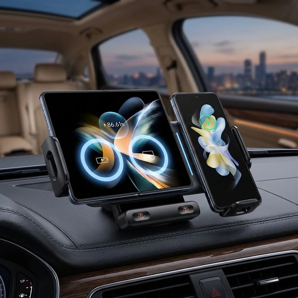 15W Dual Coil Universal Car Phone Wireless Charger Holder 360° Rotation Auto-Clamping Mount Fast Charging Dashboard Air Vent Pho
15W Dual Coil Universal Car Phone Wireless Charger Holder 360° Rotation Auto-Clamping Mount Fast Charging Dashboard Air Vent Pho