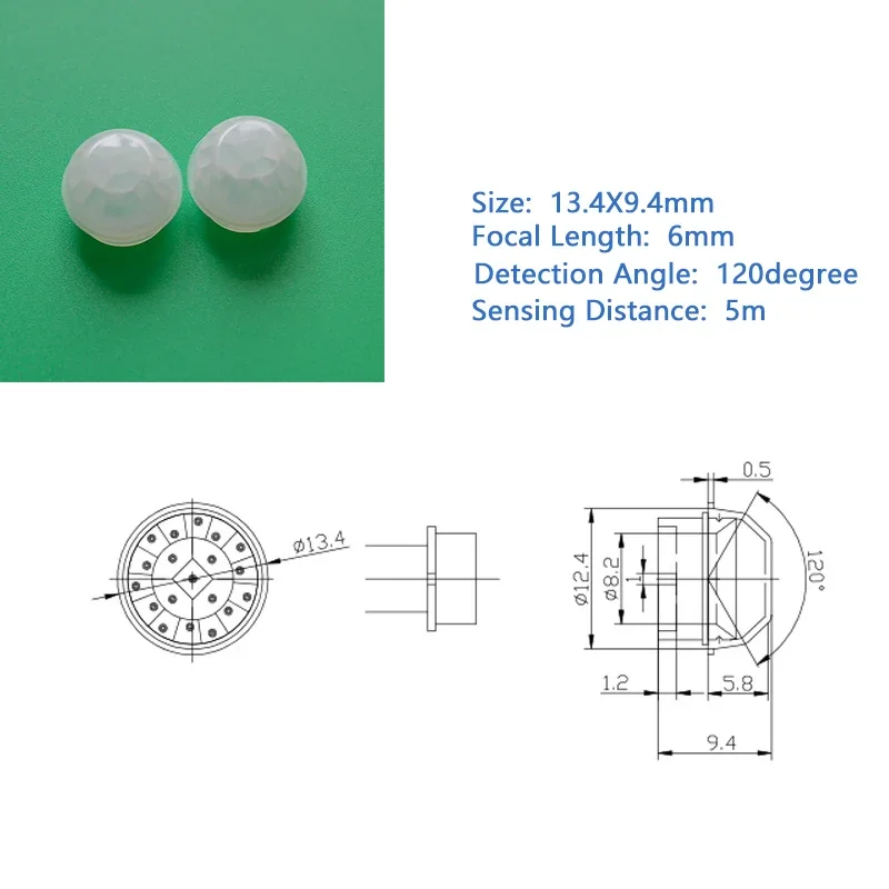 13.4X9.4mm Sensing Distance 5m Fresnel HDPE Hat-shaped Lens for Human Body Infrared Induction Optical PIR Lens
13.4X9.4mm Sensing Distance 5m Fresnel HDPE Hat-shaped Lens for Human Body Infrared Induction Optical PIR Lens