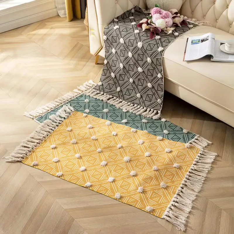Cotton Thread Weaving Nordic 3D Tufted Handmade Tassel Floor Mat Home Living Room Coffee Table Digital Yellow Floor Rugs 60*90cm
Cotton Thread Weaving Nordic 3D Tufted Handmade Tassel Floor Mat Home Living Room Coffee Table Digital Yellow Floor Rugs 60*90cm