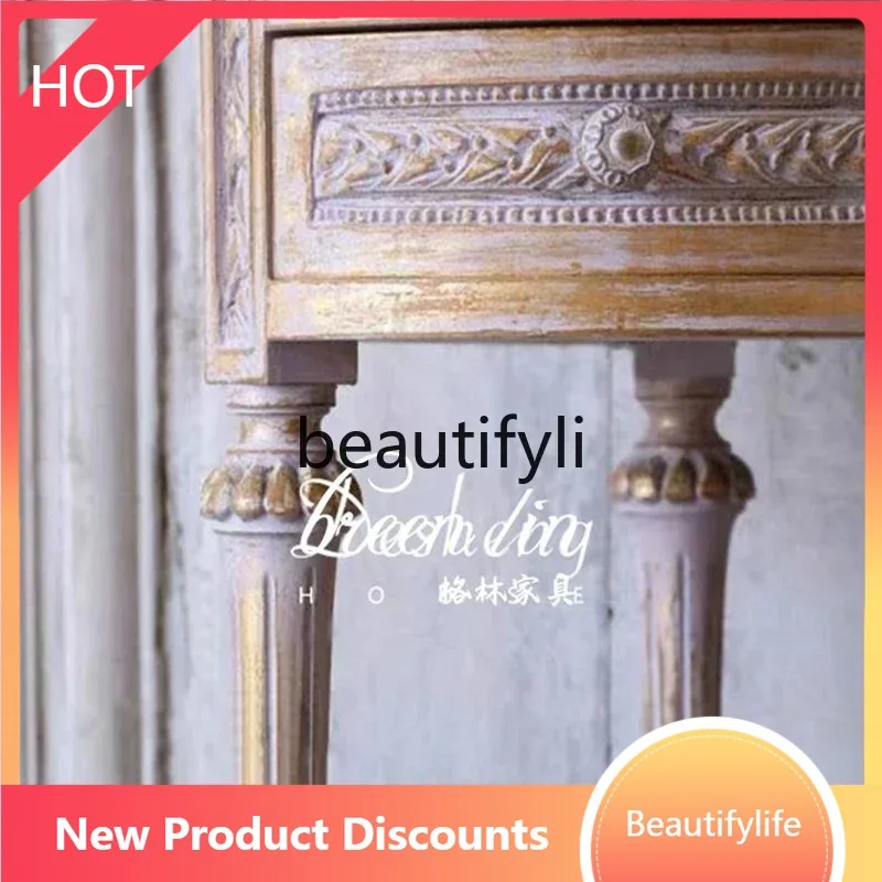 smt53 French antique gold dresser solid wood retro rattan art log Roman column makeup table
smt53 French antique gold dresser solid wood retro rattan art log Roman column makeup table