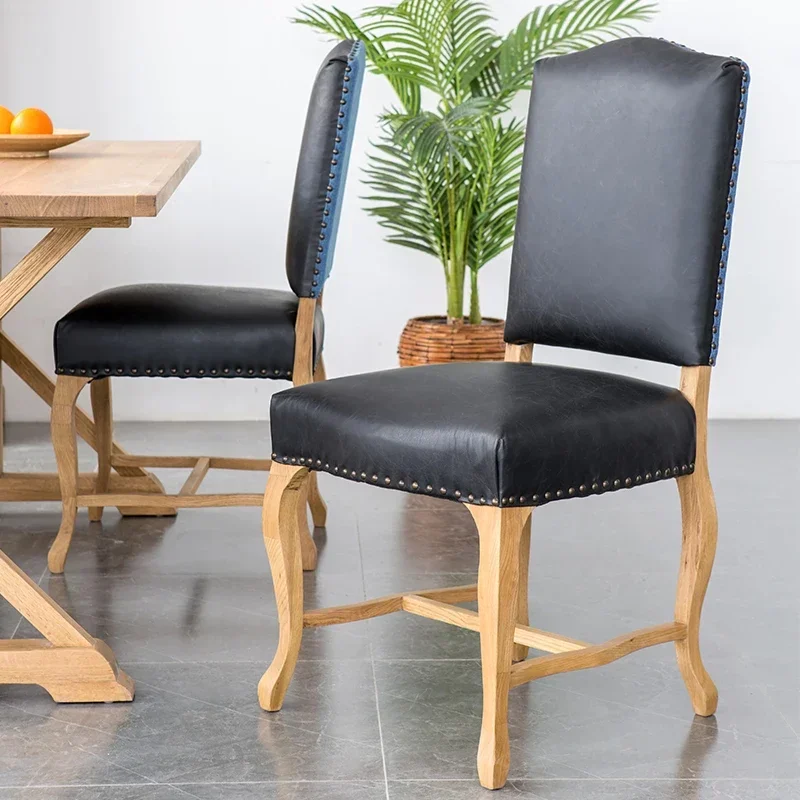 American Country Leather Dining Chair Nordic Modern Solid Wood Single
American Country Leather Dining Chair Nordic Modern Solid Wood Single