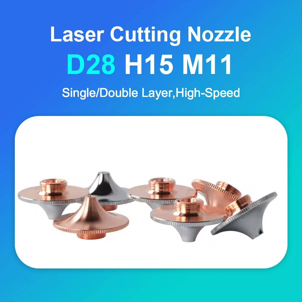 Header Laser Nozzles High Speed Double Layer Dia.28mm H15 M11 Caliber 1.0-5.0mm For Procutter WSX HSG Raytools Fiber Laser Head
Header Laser Nozzles High Speed Double Layer Dia.28mm H15 M11 Caliber 1.0-5.0mm For Procutter WSX HSG Raytools Fiber Laser Head