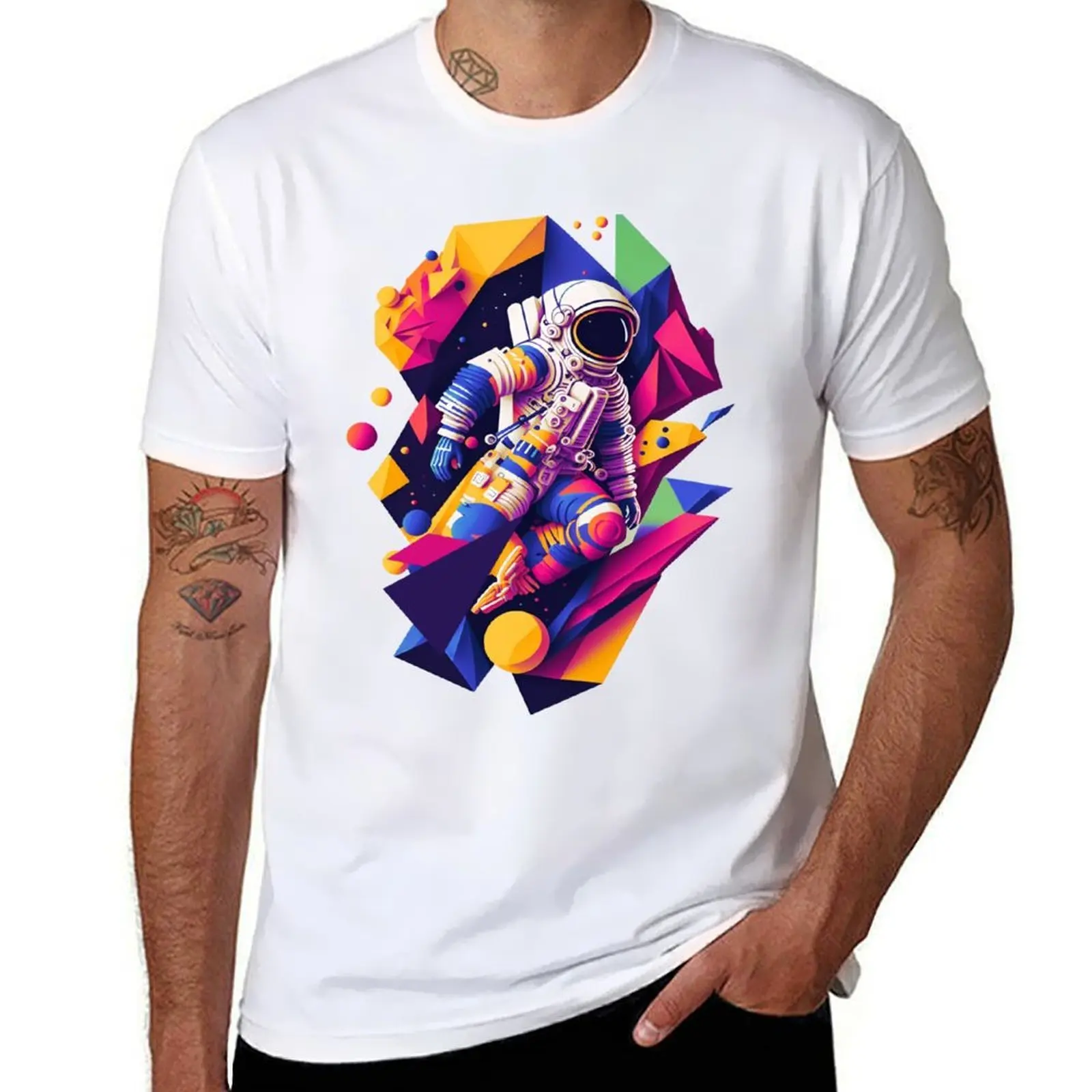 Abstract Astronaut - Geometric Astronaut with Bright Colors T-Shirt cotton t shirts man 100% man t shirts cotton T-Shirt
Abstract Astronaut - Geometric Astronaut with Bright Colors T-Shirt cotton t shirts man 100% man t shirts cotton T-Shirt