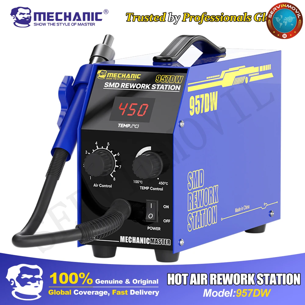 MECHANIC SMD Dual Vortex Hot Air Gun Rework Station 8-speed Hurricane-Class Airflow Instant Heating PCB Desoldering Repair Tools
MECHANIC SMD Dual Vortex Hot Air Gun Rework Station 8-speed Hurricane-Class Airflow Instant Heating PCB Desoldering Repair Tools