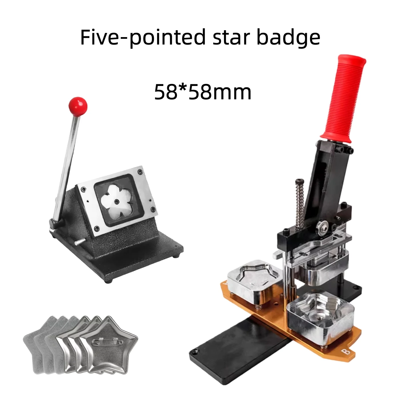 DIY Custom Pin Badge Machine - 58*58mm Star, Perfect For School Events & Promotional Activities
DIY Custom Pin Badge Machine - 58*58mm Star, Perfect For School Events & Promotional Activities