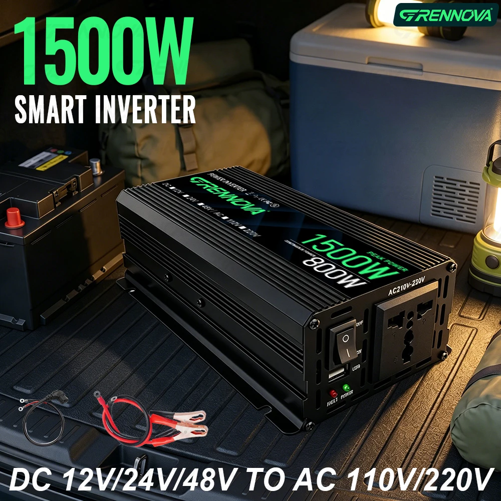 1000W-2200W Peak (650W-1100W Rated) Inverter 12V/24V/48V/60V/72V To 110V 60Hz 220V 50Hz Portable Power Supply for Car & RV Home
1000W-2200W Peak (650W-1100W Rated) Inverter 12V/24V/48V/60V/72V To 110V 60Hz 220V 50Hz Portable Power Supply for Car & RV Home