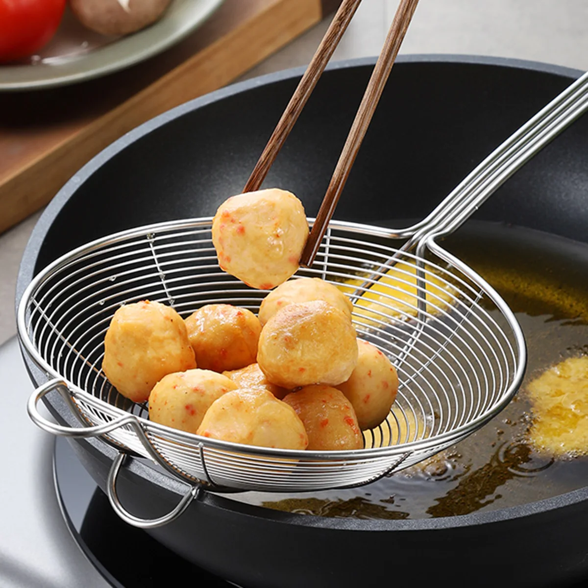 Line Oil Leakage Grid Skimmer Kitchen Colander Fine Mesh Strainer Handheld Steam Fry Cooking Ladle
Line Oil Leakage Grid Skimmer Kitchen Colander Fine Mesh Strainer Handheld Steam Fry Cooking Ladle