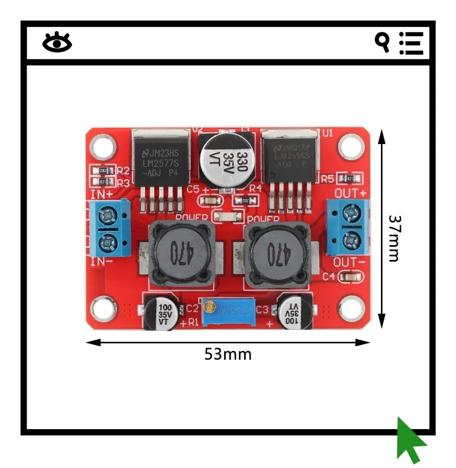 LM2577S+LM2596S automatic buck boost power module solar panel DC1.25-26V adjustable
LM2577S+LM2596S automatic buck boost power module solar panel DC1.25-26V adjustable