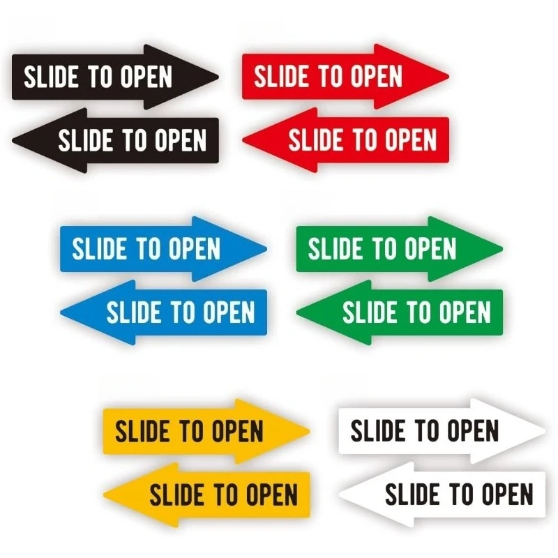 1set "Slide To Open" Arrow Vinyl Stickers, 2D Flat Decals for Car Sliding Door, Auto & Motorcycle Decor
1set "Slide To Open" Arrow Vinyl Stickers, 2D Flat Decals for Car Sliding Door, Auto & Motorcycle Decor