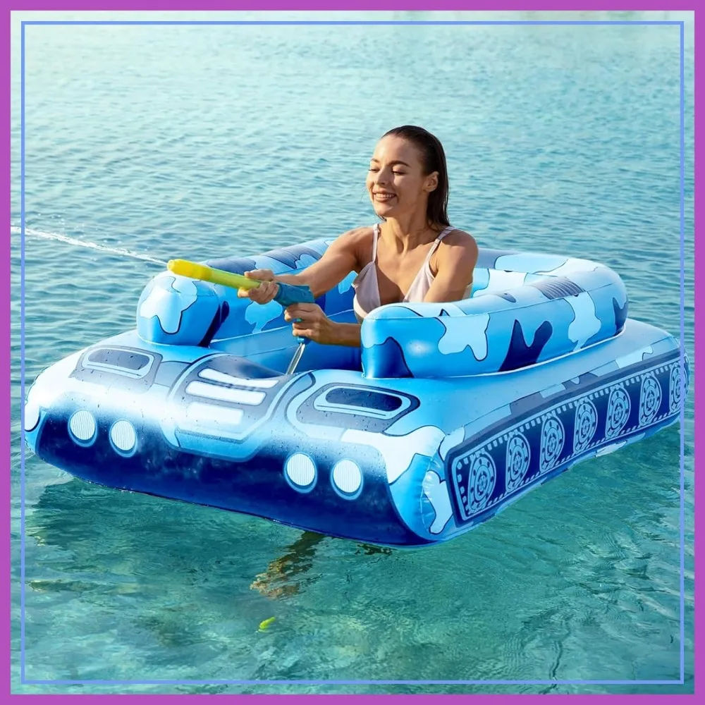 Inflatable Tank Pool Floats with Water Cannon Gun - Swim Rafts for Lake Beach Party
Inflatable Tank Pool Floats with Water Cannon Gun - Swim Rafts for Lake Beach Party
