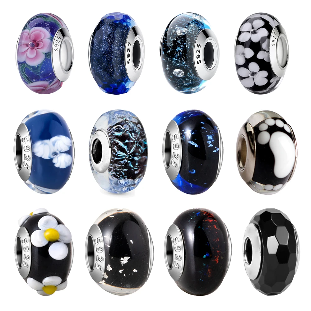 Versatile 925 Sterling Silver Dark Colored Feet Flowers Clouds Glass Beads Fit DIY Bracelet Necklace Gathering Jewelry Gifts
Versatile 925 Sterling Silver Dark Colored Feet Flowers Clouds Glass Beads Fit DIY Bracelet Necklace Gathering Jewelry Gifts