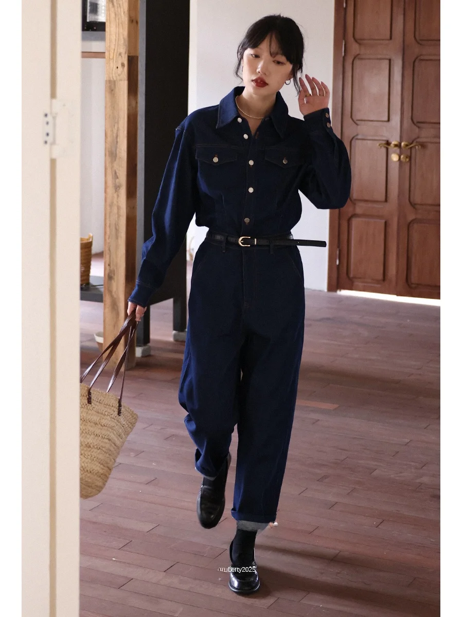 Прямые комбинезоны с высокой талией, джинсы, новая осенняя коллекция, удобная для поездок на работу, длинная хлопковая ткань с высокой талией и пуговицами
Прямые комбинезоны с высокой талией, джинсы, новая осенняя коллекция, удобная для поездок на работу, длинная хлопковая ткань с высокой талией и пуговицами