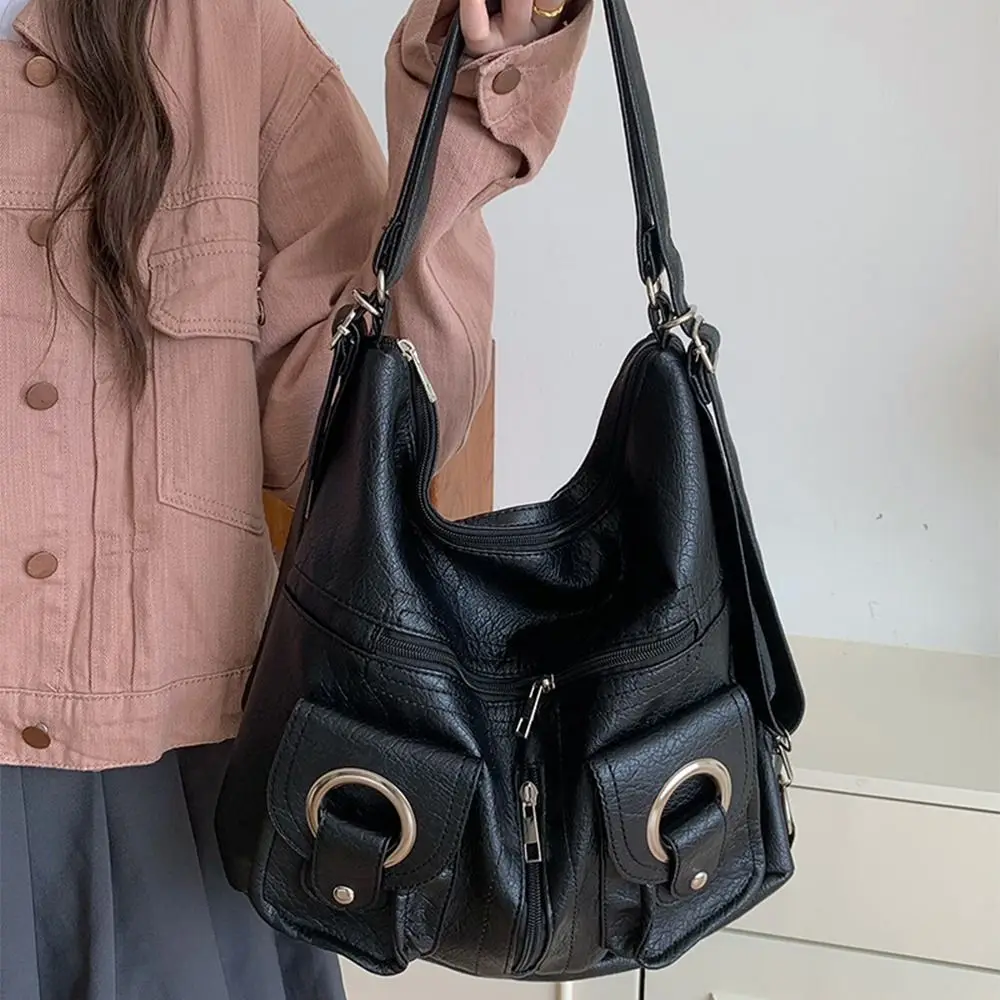 Simple Y2K Retro Shoulder Bag Large Capacity Soft Leather Vintage Backpack Handbag Fashion Locomotive Pack Streetwear
Simple Y2K Retro Shoulder Bag Large Capacity Soft Leather Vintage Backpack Handbag Fashion Locomotive Pack Streetwear
