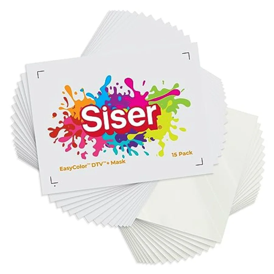 Набор Siser EasyColor DTV и TTD Easy Mask 8,4 x 11 дюймов - термотрансферная пленка для струйных принтеров, 15 листов каждого типа
Набор Siser EasyColor DTV и TTD Easy Mask 8,4 x 11 дюймов - термотрансферная пленка для струйных принтеров, 15 листов каждого типа