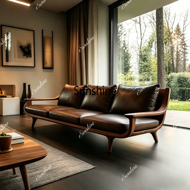 Solid wood straight row, retro light luxury new Chinese high-end sofa in the living room
Solid wood straight row, retro light luxury new Chinese high-end sofa in the living room
