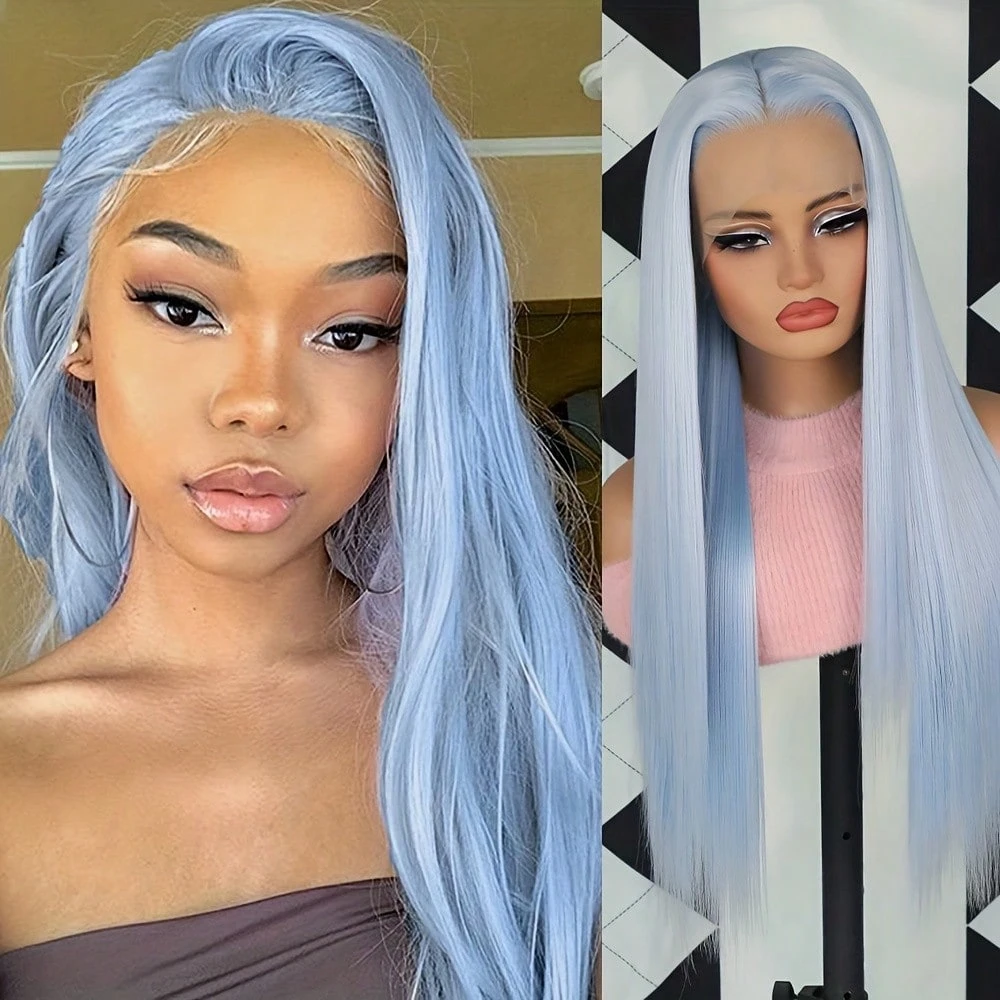 Синтетический парик 13X4 с синим кружевным фронтом, термостойкое волокно, прямые волосы, плотность 180%, для повседневного использования и вечеринок, для косплея
Синтетический парик 13X4 с синим кружевным фронтом, термостойкое волокно, прямые волосы, плотность 180%, для повседневного использования и вечеринок, для косплея