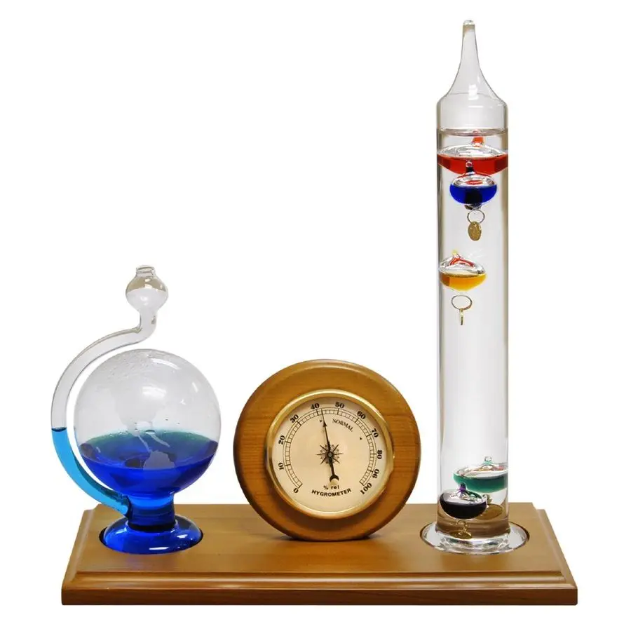 Home Analog Weather Station with Galileo Thermometer, Glass Barometer, and Analog Hygrometer, Ideal Gift for Friends and Family
Home Analog Weather Station with Galileo Thermometer, Glass Barometer, and Analog Hygrometer, Ideal Gift for Friends and Family
