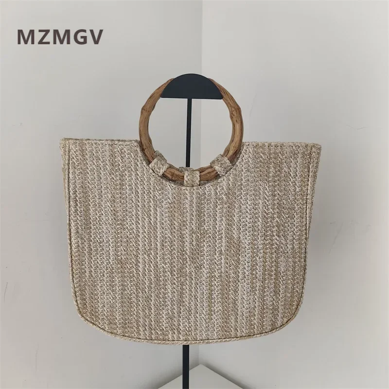 2025 New Arrivals Women's Straw Bag Large Capacity Circle Wooden Handle Design Female Beach Shopping Tote Bag Bolsa Feminina
2025 New Arrivals Women's Straw Bag Large Capacity Circle Wooden Handle Design Female Beach Shopping Tote Bag Bolsa Feminina