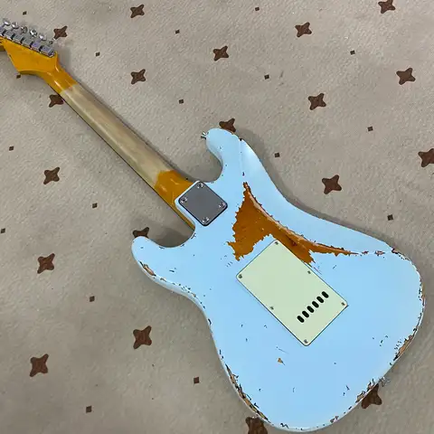 Vicers blue electric guitar S T, rock retro style,rosewood fingerboard,sss pickup