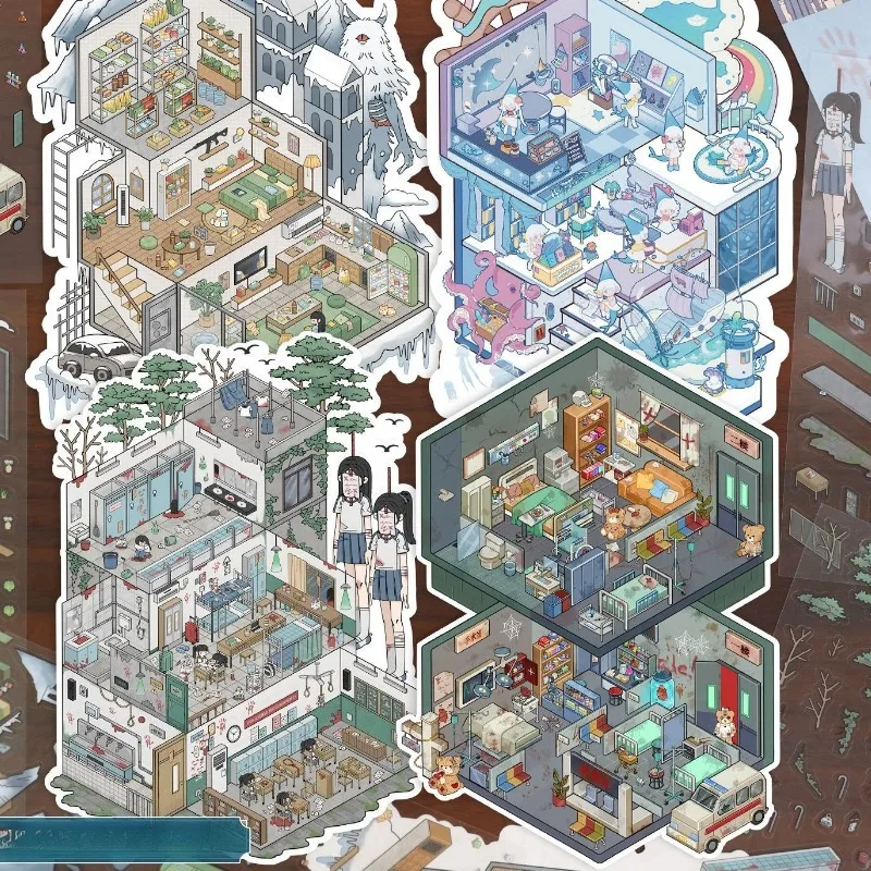 3D Scene Stickers Dark Room Layout Aesthetic Scrapbook for Journaling DIY Horror Scene Decals Stress Relief Craft Kids Gift
3D Scene Stickers Dark Room Layout Aesthetic Scrapbook for Journaling DIY Horror Scene Decals Stress Relief Craft Kids Gift