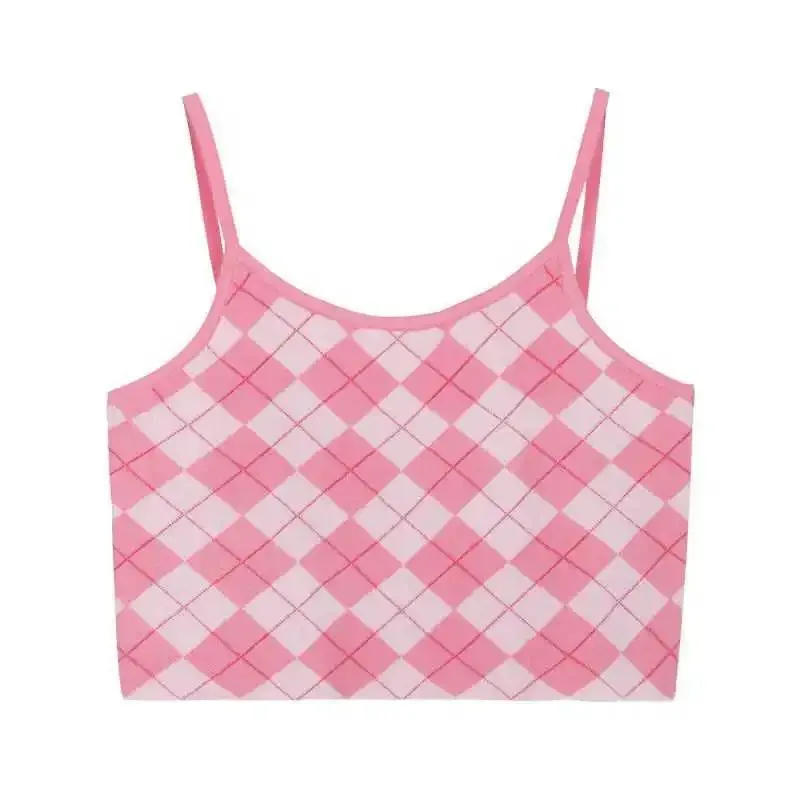 BIG PROMOTION Y2K European and American Spring Retro Light Pink Checkered Strap Small Fragrant Spicy Girl Short Tank Top
BIG PROMOTION Y2K European and American Spring Retro Light Pink Checkered Strap Small Fragrant Spicy Girl Short Tank Top