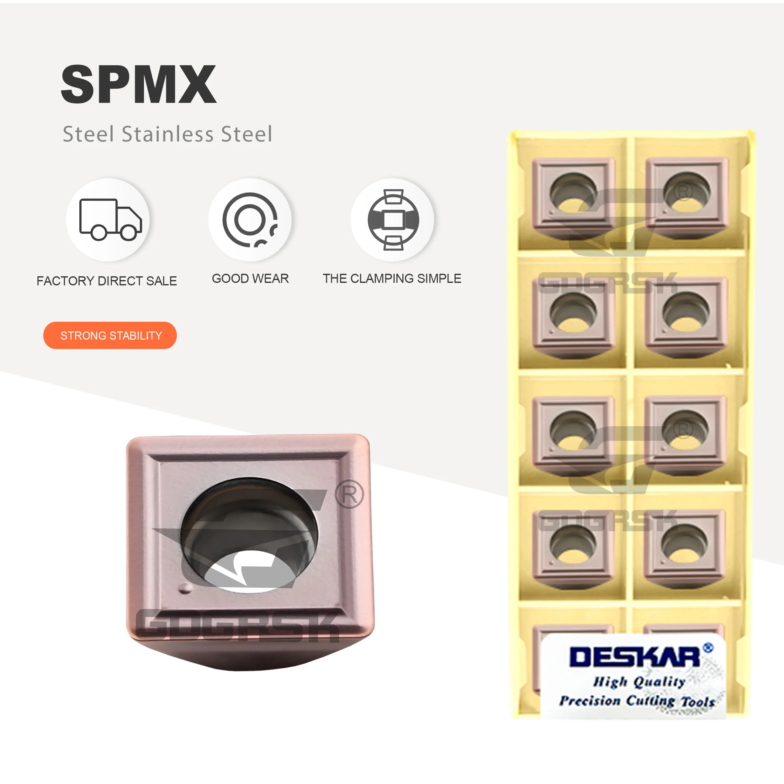 DESKAR SPMX060204/090204/770408-TG LF6018 Токарный станок с ЧПУ для снятия фаски U-образная вставка Вставки из нержавеющей стали Серия SPMX Лезвия для сверл U
DESKAR SPMX060204/090204/770408-TG LF6018 Токарный станок с ЧПУ для снятия фаски U-образная вставка Вставки из нержавеющей стали Серия SPMX Лезвия для сверл U