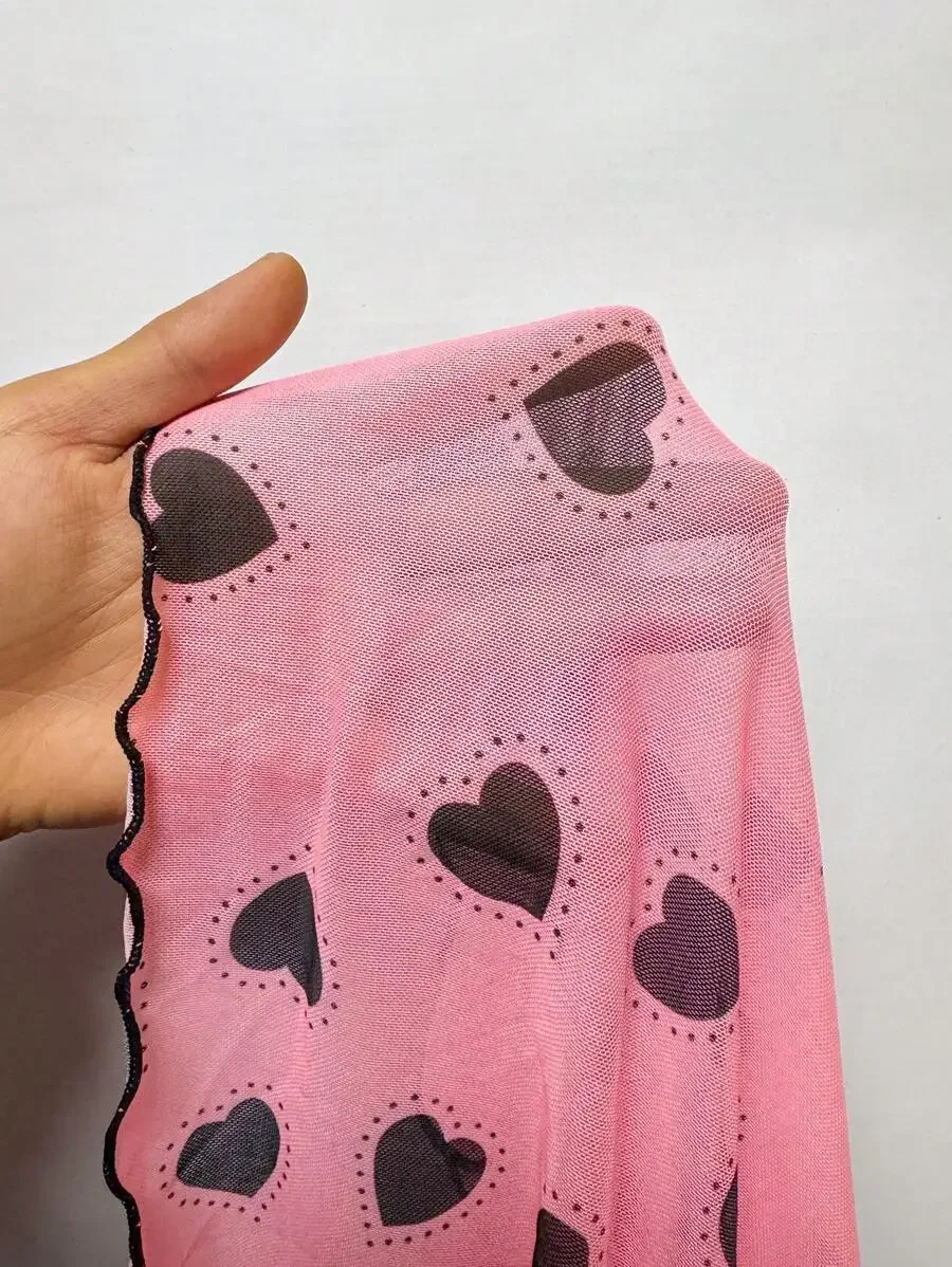 Pink Heart Print Mesh Nightgown With Lace Trim Backless High Slit
Pink Heart Print Mesh Nightgown With Lace Trim Backless High Slit
