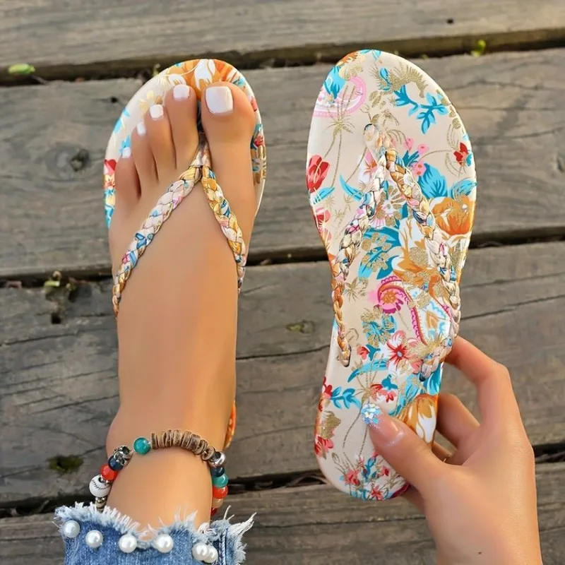 Summer New Women's Flat Sandals and Slippers - Plus Size Woven Thong Sandals for Women's Outdoor Wear
Summer New Women's Flat Sandals and Slippers - Plus Size Woven Thong Sandals for Women's Outdoor Wear