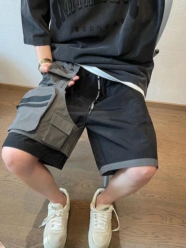 Casual Workwear Short Pants Men's Loose Five-Quarter Length Summer Trendy High Street Cargo Shorts with Pockets Splice Design
Casual Workwear Short Pants Men's Loose Five-Quarter Length Summer Trendy High Street Cargo Shorts with Pockets Splice Design