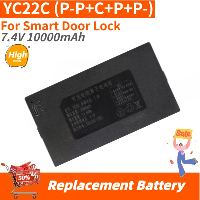YC22C P-P+C+P+P- High Quality Battery 7.4V 10000mAh for Smart Door Lock Brand New Replacement Battery
YC22C P-P+C+P+P- High Quality Battery 7.4V 10000mAh for Smart Door Lock Brand New Replacement Battery