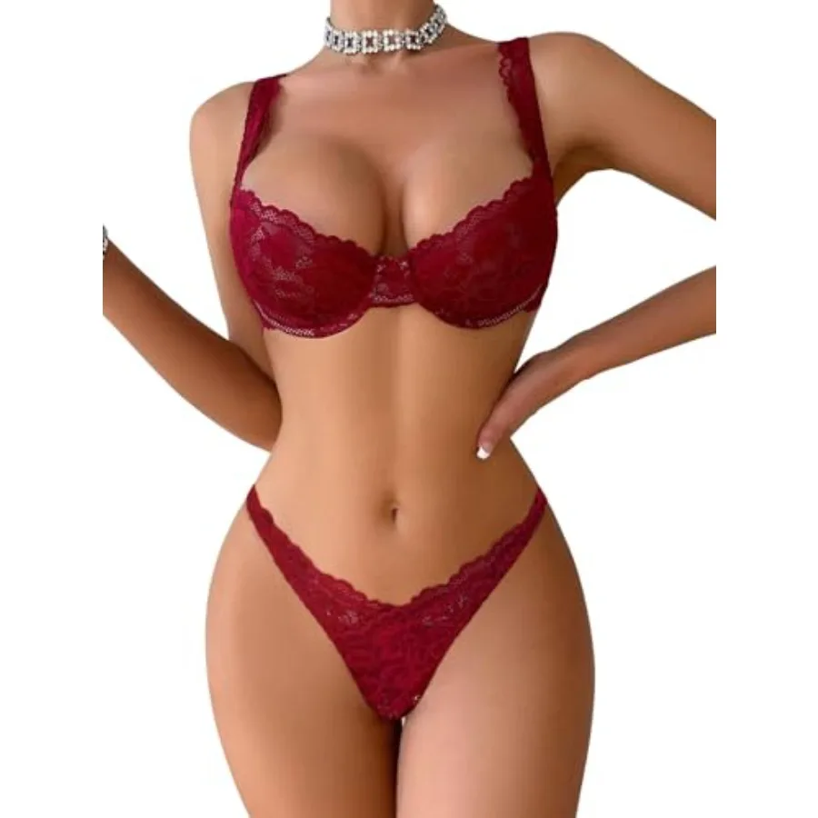 Lilosy Sexy Floral Lace Scallop Underwire Push Up Sheer Lingerie Set Outfits
Lilosy Sexy Floral Lace Scallop Underwire Push Up Sheer Lingerie Set Outfits