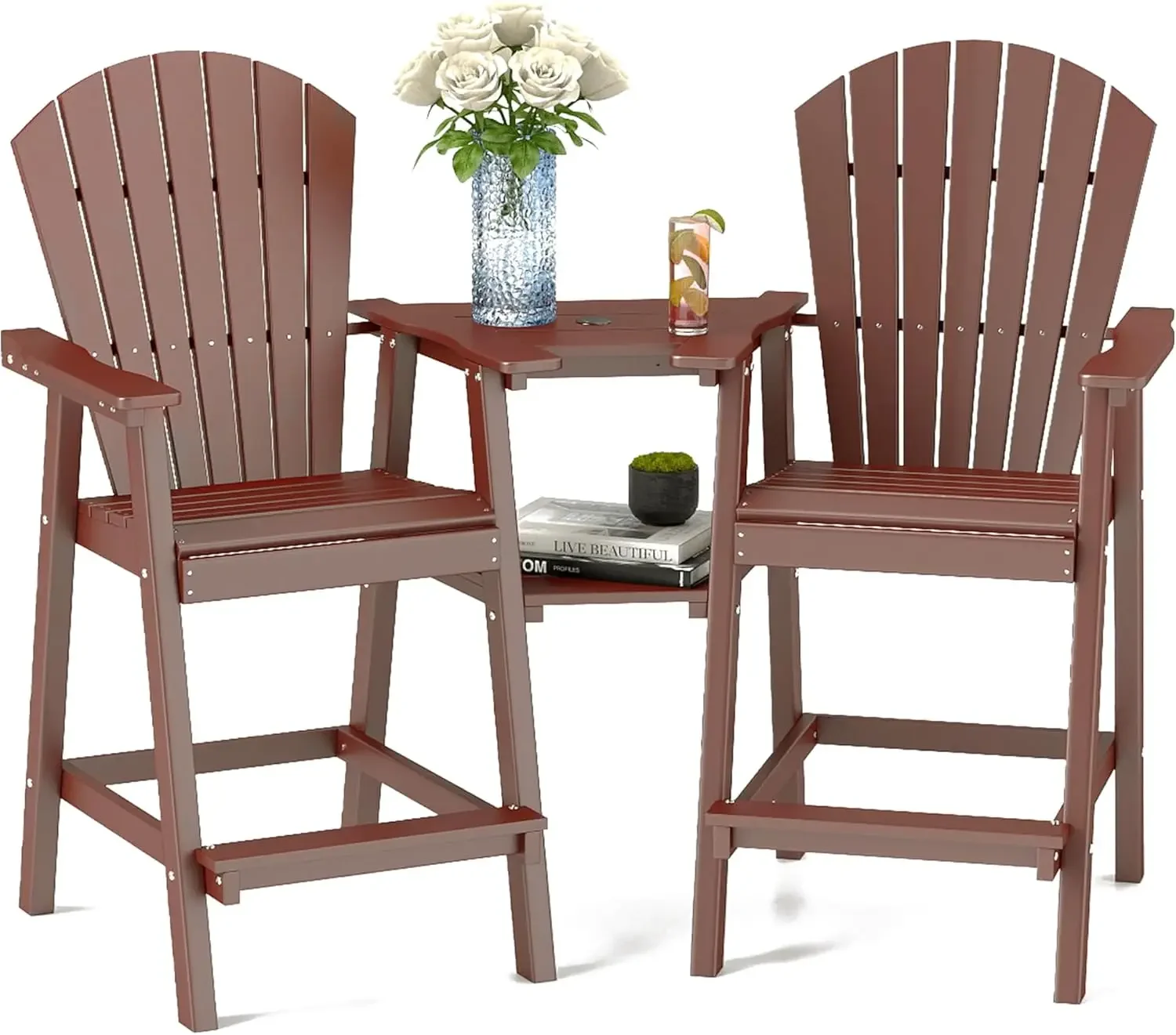 Tall Adirondack Chairs Set of 2,Recycled Poly Balcony Chair with Double Connecting Tray Patio Stools Weather Resistant
Tall Adirondack Chairs Set of 2,Recycled Poly Balcony Chair with Double Connecting Tray Patio Stools Weather Resistant