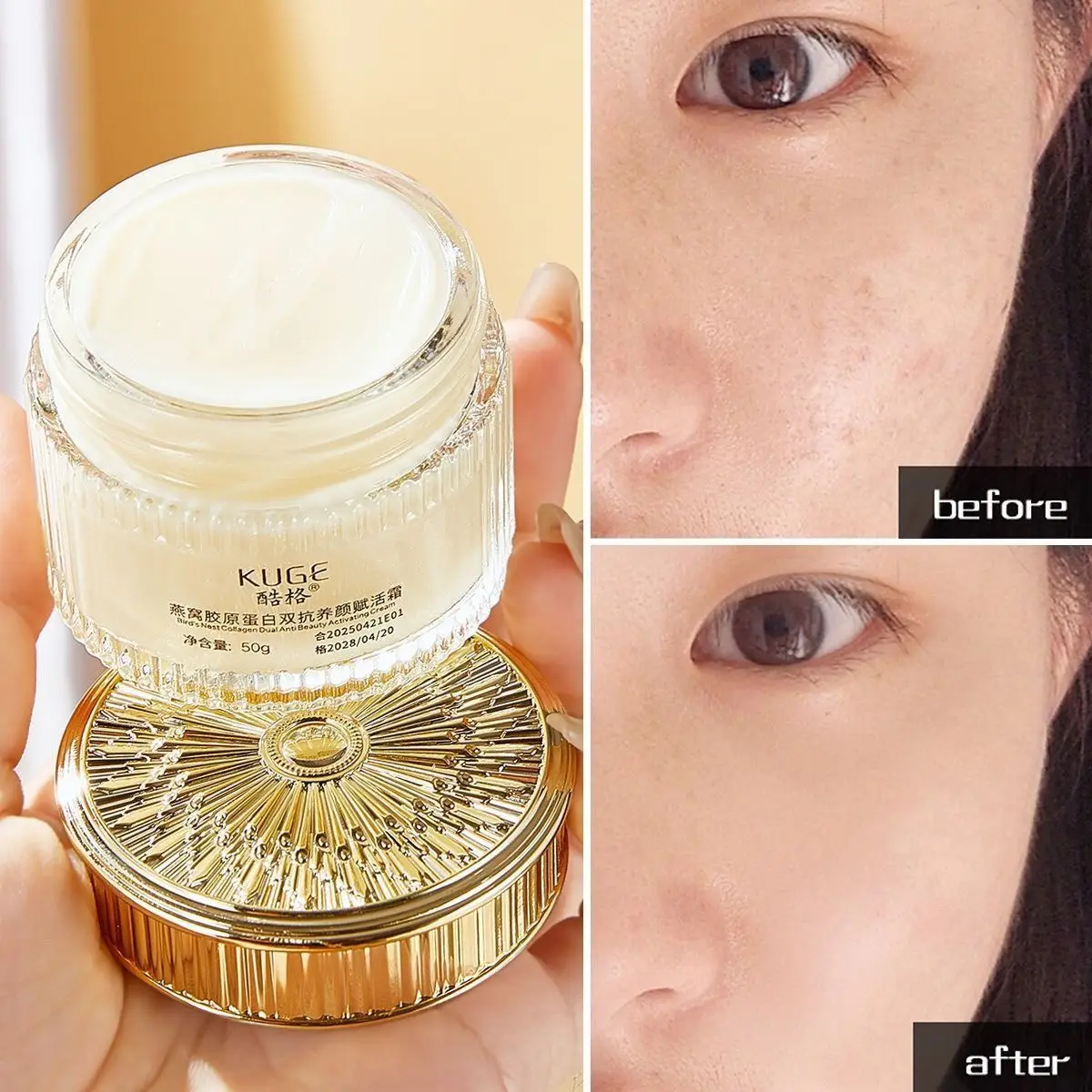 Bird's Nest Collagen Anti-Aging Face Cream – Firming & Wrinkle Smoothing, Deep Moisture & Nourishing 50g
Bird's Nest Collagen Anti-Aging Face Cream – Firming & Wrinkle Smoothing, Deep Moisture & Nourishing 50g