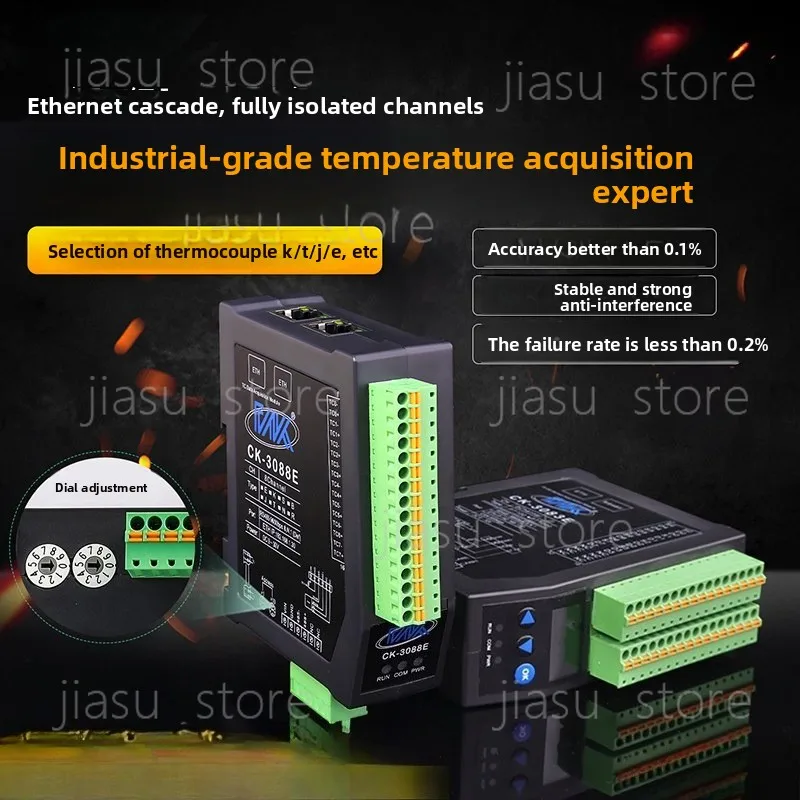 8CH PT100 K-Type Thermocouple Module, Full Isolation Temperature Collector, Ethernet Cascading & RS485 Modbus RTU/TCP
8CH PT100 K-Type Thermocouple Module, Full Isolation Temperature Collector, Ethernet Cascading & RS485 Modbus RTU/TCP