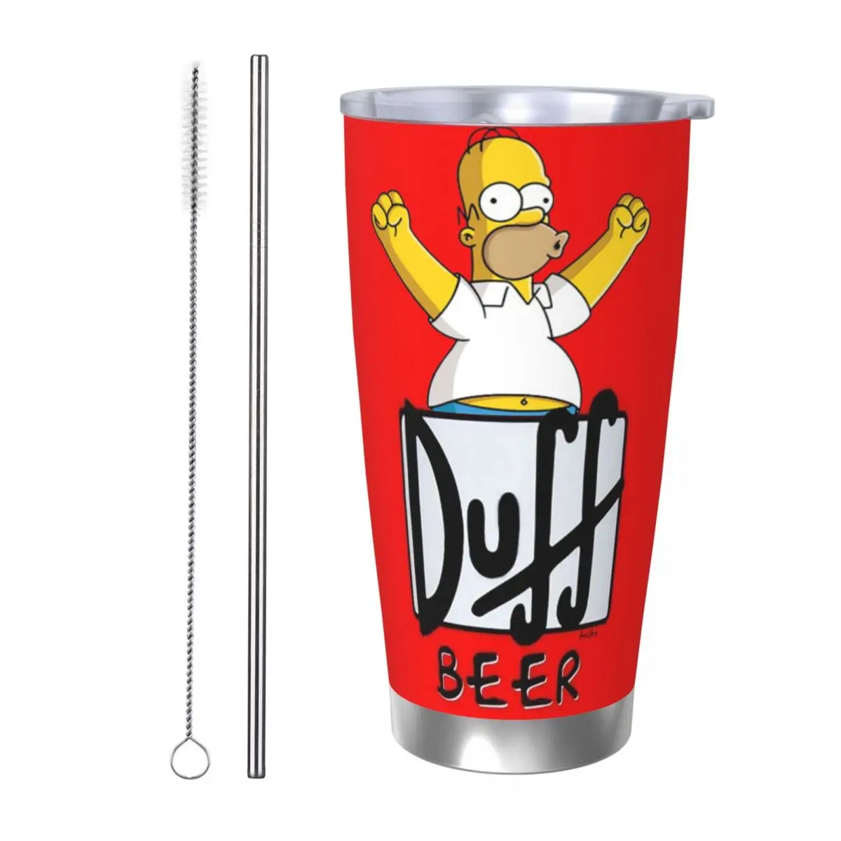 Duff Beer Stainless Steel Tumbler Vacuum Insulated Mug Thermal Cold Bottle Straw With Lid 20oz
Duff Beer Stainless Steel Tumbler Vacuum Insulated Mug Thermal Cold Bottle Straw With Lid 20oz