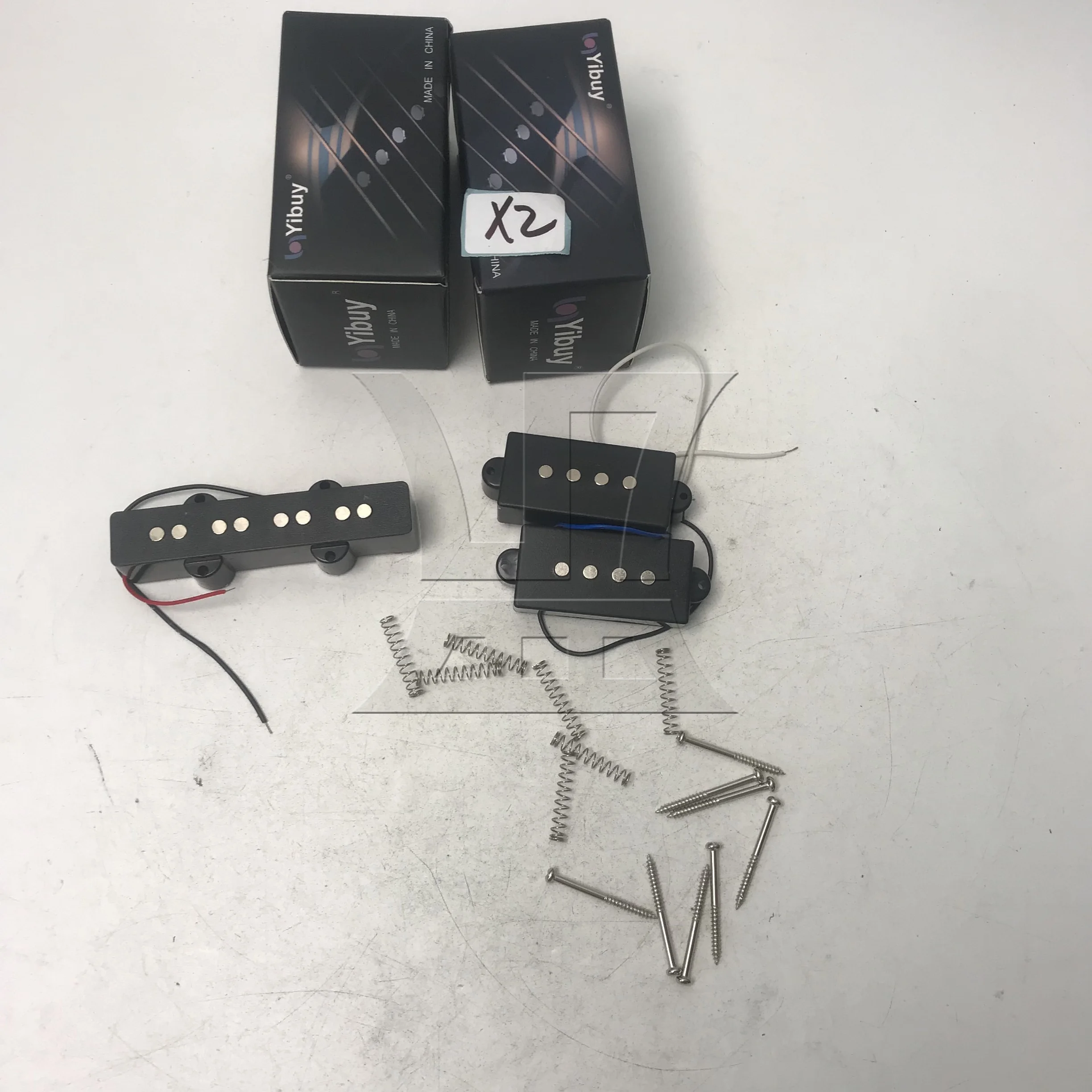 Yibuy 1 Set Bass Pickups, 4 String Bridge Neck Pickup And Bridge Pickup