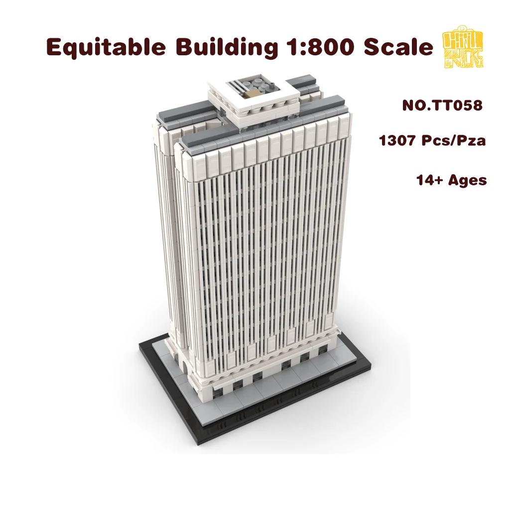 MOC TT058 Equitable Building 1:800 Scale Model With PDF Drawings Building Blocks Bricks DIY Toys Birthday Christmas Gifts
MOC TT058 Equitable Building 1:800 Scale Model With PDF Drawings Building Blocks Bricks DIY Toys Birthday Christmas Gifts