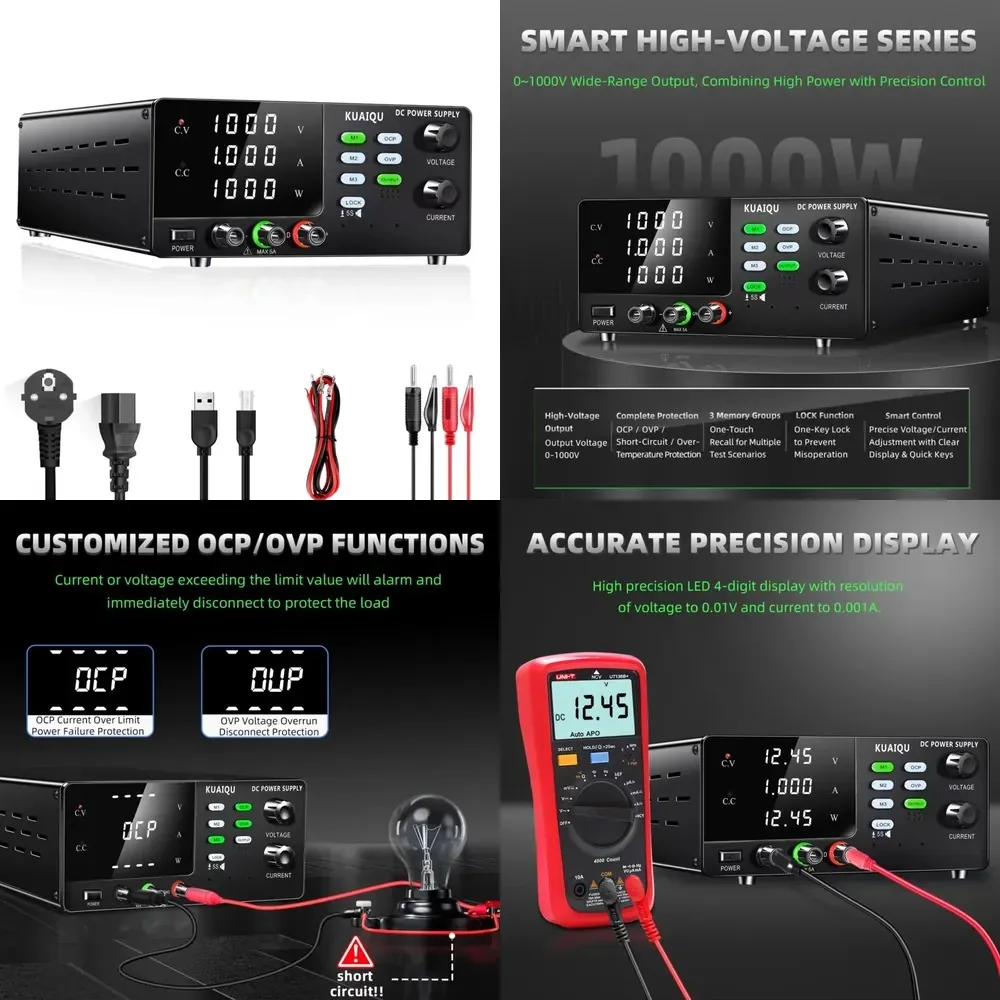 Hot Sale Wholesale Price KAUIQU R-SPS10001SR DC High Voltage Power Supply 1000V 1A Digital Adjustable Programmable Variable
Hot Sale Wholesale Price KAUIQU R-SPS10001SR DC High Voltage Power Supply 1000V 1A Digital Adjustable Programmable Variable