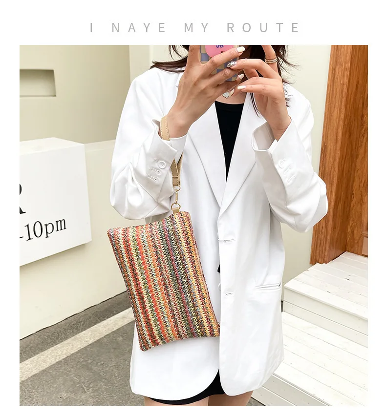 Vintage Hand Woven Clutch Bag Colourful Money Beach Long Bag Handmade Casual Portable Elegant Exquisite for Weekend Vacation
Vintage Hand Woven Clutch Bag Colourful Money Beach Long Bag Handmade Casual Portable Elegant Exquisite for Weekend Vacation