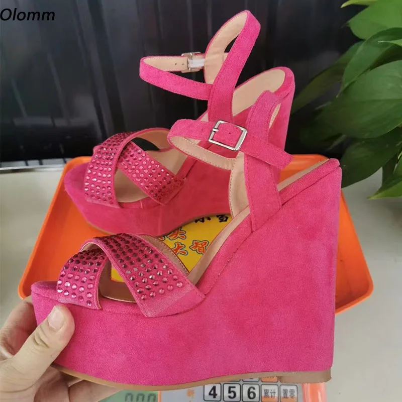 Olomm New Arrival Women Summer Platform Sandals Suede Wedges Heels Open Toe Beautiful Fuchsia Dress Shoes US Plus Size 5-20
Olomm New Arrival Women Summer Platform Sandals Suede Wedges Heels Open Toe Beautiful Fuchsia Dress Shoes US Plus Size 5-20