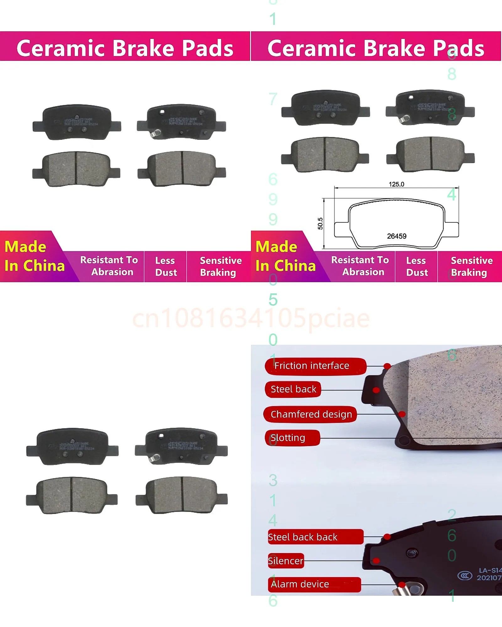 For Dongfeng Yueda Kia Carnival KA4 Sportage NQ5 Rear Brake Pads 58302P2A50 2021-2024
For Dongfeng Yueda Kia Carnival KA4 Sportage NQ5 Rear Brake Pads 58302P2A50 2021-2024