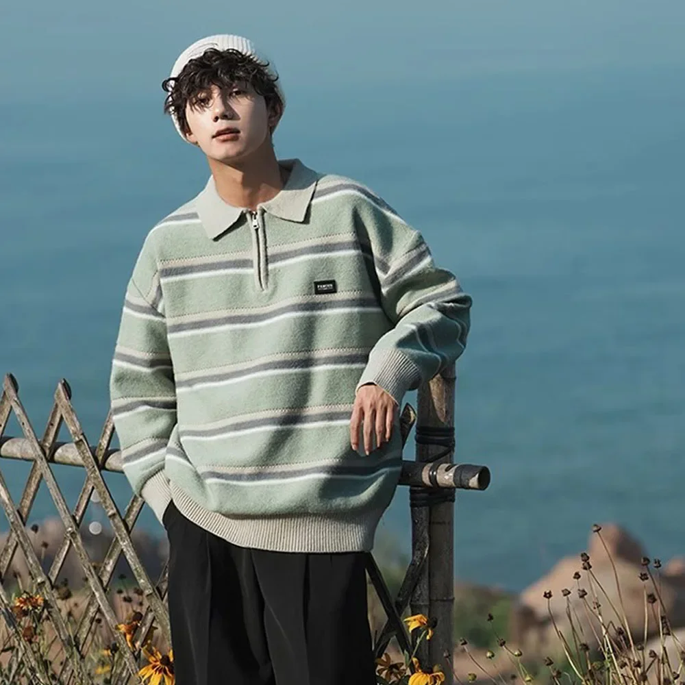 Japan Men Knitted Warm Knit Striped Turtleneck Sweater Shirts Winter Streetwear Knitwear Korean Clothes Jumper Men
Japan Men Knitted Warm Knit Striped Turtleneck Sweater Shirts Winter Streetwear Knitwear Korean Clothes Jumper Men