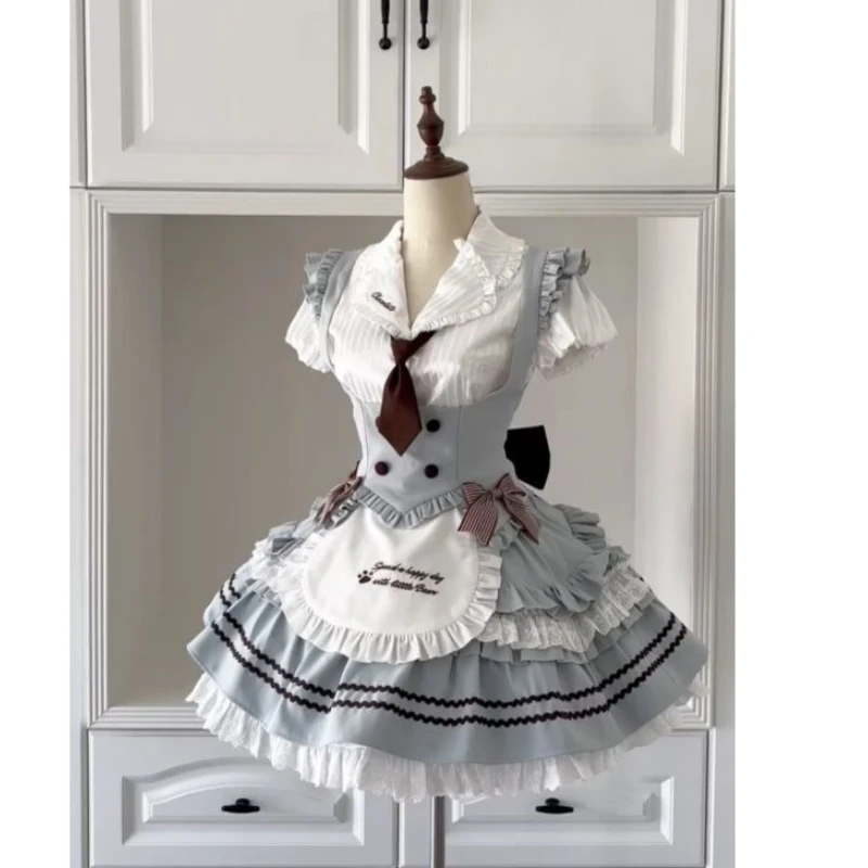 Spring Japanese Y2K Woman 3 Piece Sets Lolita Ruffle Short Sleeve Shirt + Rerto Vest Chic +Pleated Skirt Female Sweet Outfits
Spring Japanese Y2K Woman 3 Piece Sets Lolita Ruffle Short Sleeve Shirt + Rerto Vest Chic +Pleated Skirt Female Sweet Outfits