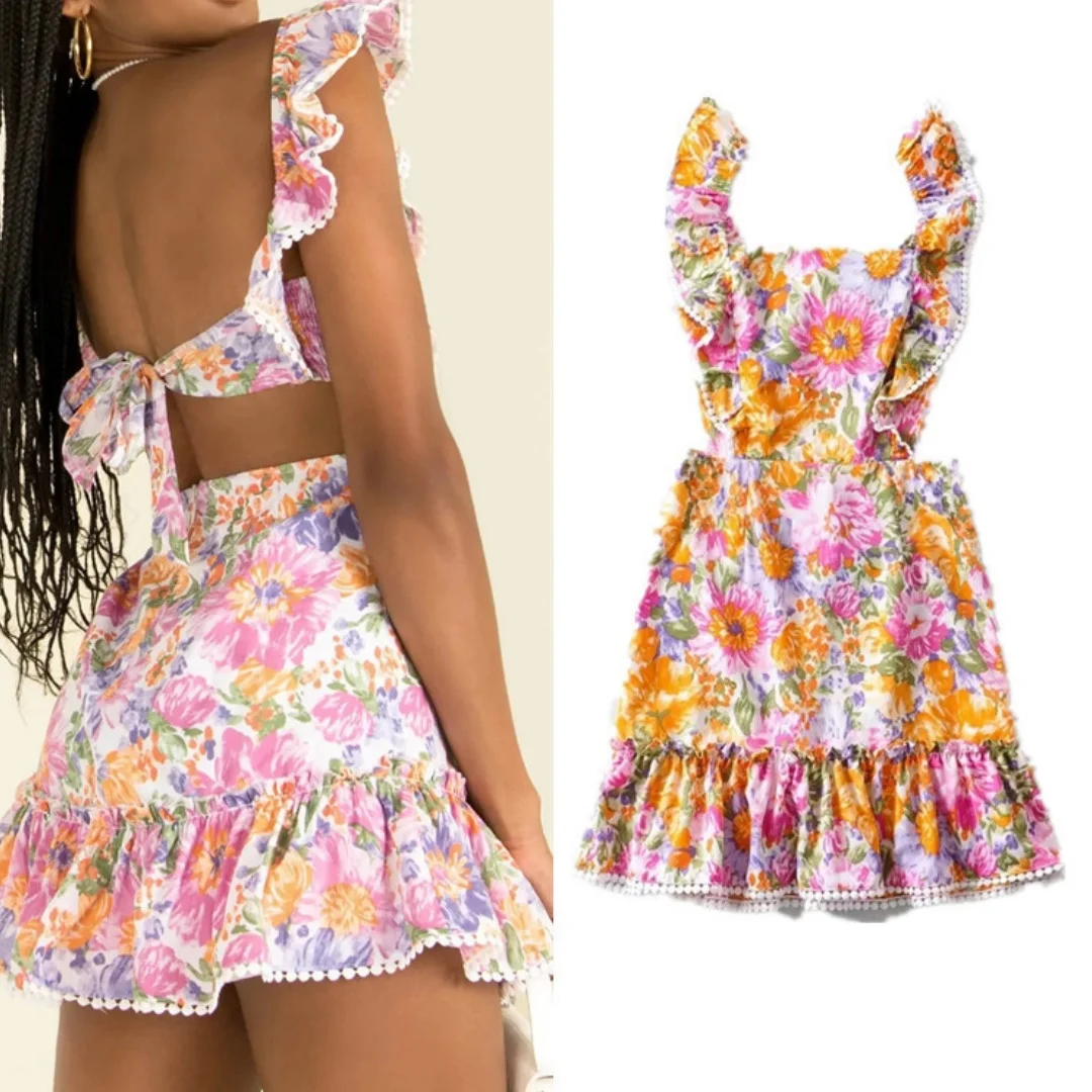 Colorful Flowers Cocktail Dresses Summer Beach Party Gown Backless Floral Holiday Dress Sleeveless Vestido de Novia Customized
Colorful Flowers Cocktail Dresses Summer Beach Party Gown Backless Floral Holiday Dress Sleeveless Vestido de Novia Customized