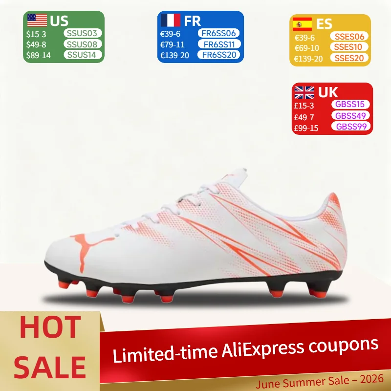 PUMA Attacanto FG/AG Soft,Comfortable,Lightweight,Durable,and Versatile Low-Top Soccer Cleats for Men – Pink and White 107477-13
PUMA Attacanto FG/AG Soft,Comfortable,Lightweight,Durable,and Versatile Low-Top Soccer Cleats for Men – Pink and White 107477-13